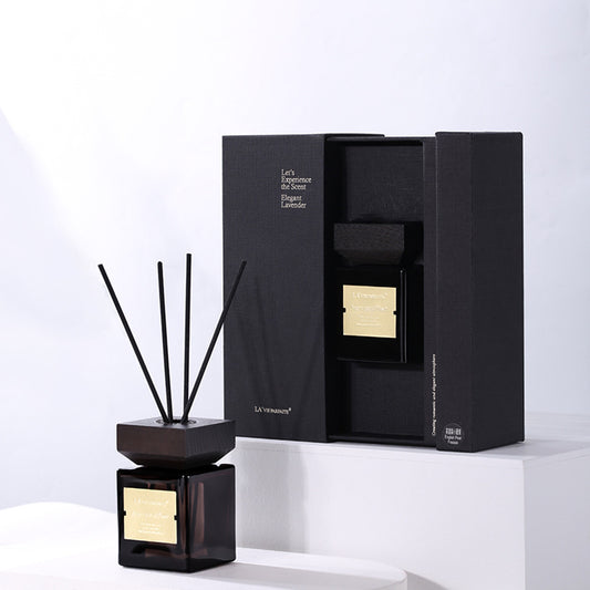 Hotel Fragrance Wooden Lid Rattan Reed Diffuser Essential Oil